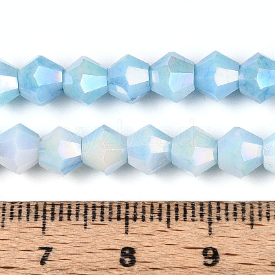 Anti-Tarnish Electroplate Bicone Glass Beads Strands EGLA-T021-6mm-16-08-1