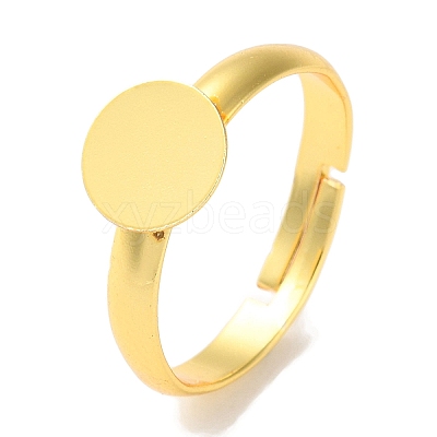 Rack Plating Adjustable Brass Ring Findings KK-F090-08G-02-1