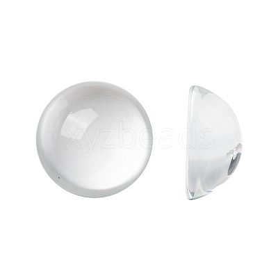 Transparent Half Round Glass Cabochons GGLA-R027-30mm-1