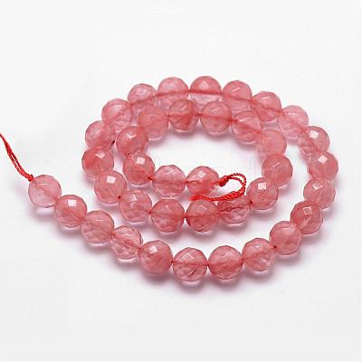 Cherry Quartz Glass Beads Strands G-D840-43-8mm-1