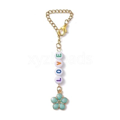 Valentine's Day Alloy Enamel & Acrylic Pendant Decorations HJEW-JM01837-S-1