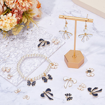 48Pcs 8 Styles Alloy Enamel Charms ENAM-SC0004-31-1