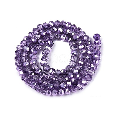 Transparent Electroplate Glass Beads Strands EGLA-Q131-01A-04-1