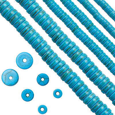 3 Strands 3 Sizes Dyed Synthetic Turquoise Dyed Beads Strands TURQ-SC0001-16-1