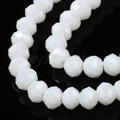 Electroplate Glass Beads Strands X-EGLA-A034-P8mm-A21-1