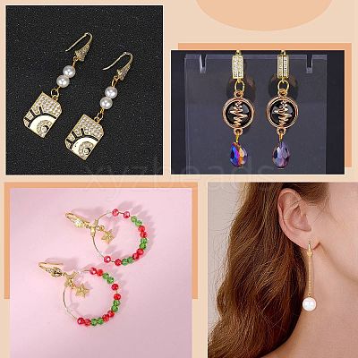 10 Pair Brass Micro Pave Clear Cubic Zirconia Earring Hooks ZIRC-SZ0005-01-1