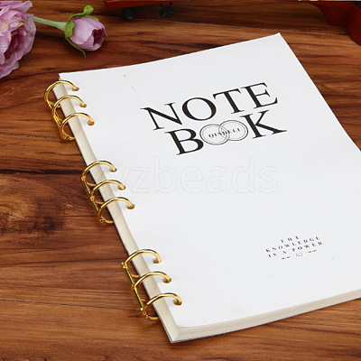 Iron 3 Ring Loose Leaf Book Binder Hinged Clamp FIND-WH0148-173-1