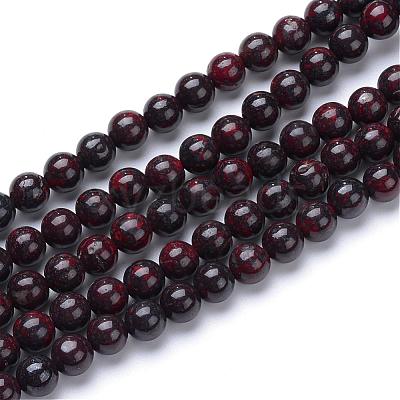 Natural Bloodstone Beads Strands G-R411-06-4mm-1