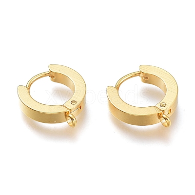 304 Stainless Steel Huggie Hoop Earrings Findings X-STAS-I167-01A-G-1