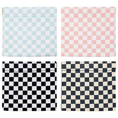 4Pcs 4 Colors PU Imitation Leather Cosmetic Pouches AJEW-AN0007-42-1