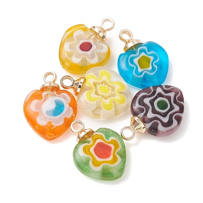 Handmade Millefiori Lampwork Pendants PALLOY-JF05205-1