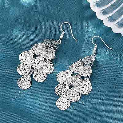 Brass Dangle Earrings EJEW-B157-02E-P-1