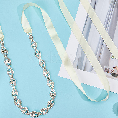 Metal Full Crystal Rhinestone Horse Eye Bridal Waist Belts for Wedding Dress AJEW-WH20080-65A-S-1