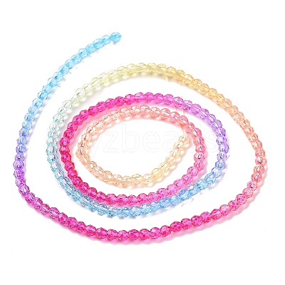 Transparent Gradient Color Glass Beads Strands GLAA-G101-2mm-04-1