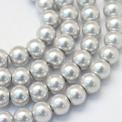 Baking Paint Pearlized Glass Pearl Round Bead Strands HY-Q003-6mm-62-1