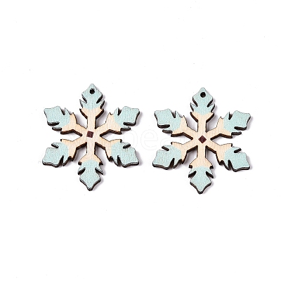 Printed Poplar Wood Pendants FIND-N005-74N-1