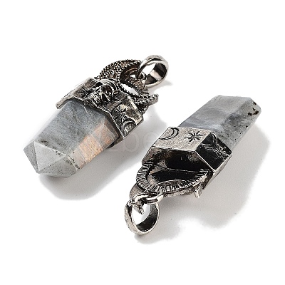 Natural Labradorite Faceted Sword Pendants G-Q163-01AS-05-1