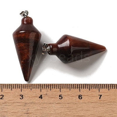 Dyed & Heated Natural Red Tiger Eye Pendants G-Z055-02P-17-1
