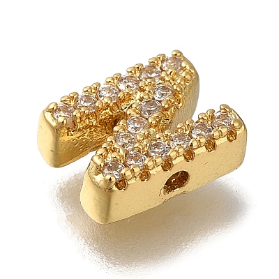 Rack Plating Brass Micro Pave Clear Cubic Zirconia Beads KK-G500-30G-N-1