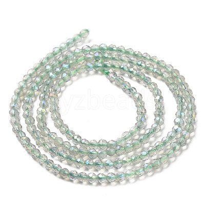 Electroplate Transparent Glass Beads Strands X-GLAA-H021-01A-FR07-1