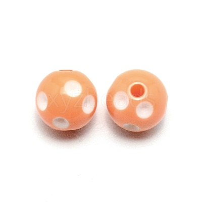 Opaque Resin Beads RESI-WH0026-10A-1