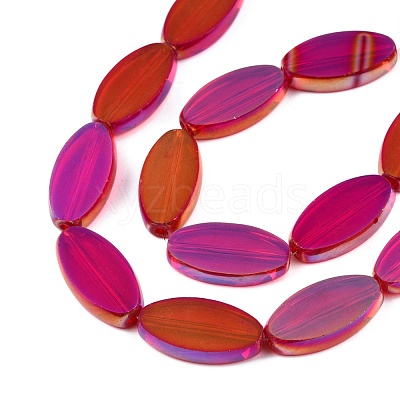 Painted Transparent Glass Beads Strands GLAA-E033-06A-02-1