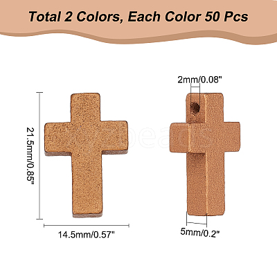 2 Bags 2 Colors Wood Dyed Pendants WOOD-NB0002-32-1