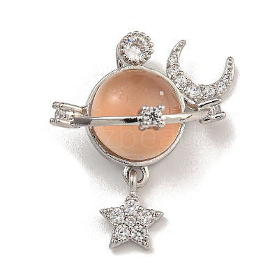 Brass Micro Pave Cubic Zirconia Pendants KK-U035-31P-1