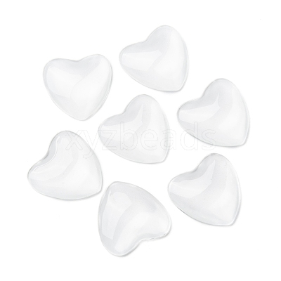 Transparent Glass Heart Cabochons GGLA-R021-30mm-1