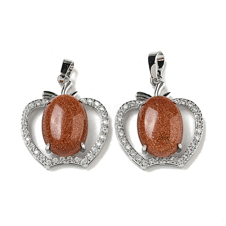 Synthetic Goldstone with Clear Cubic Zirconia Pendants G-G133-03P-25-1