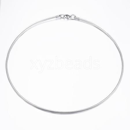 Non-Tarnish 304 Stainless Steel Snake Chain Necklaces NJEW-H450-01P-1