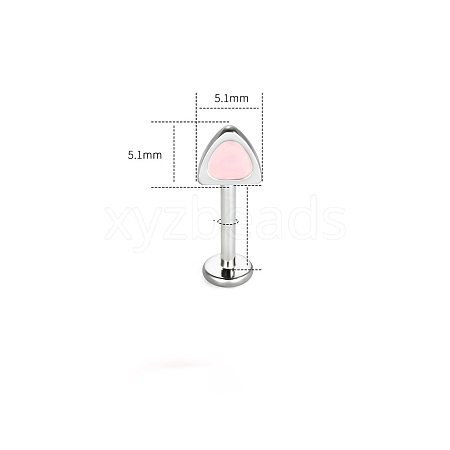 316L Surgical Stainless Steel Enamel Pink Cat Ear Shaped Cartilage Earrings for Women FS-WGA9D26-04-1