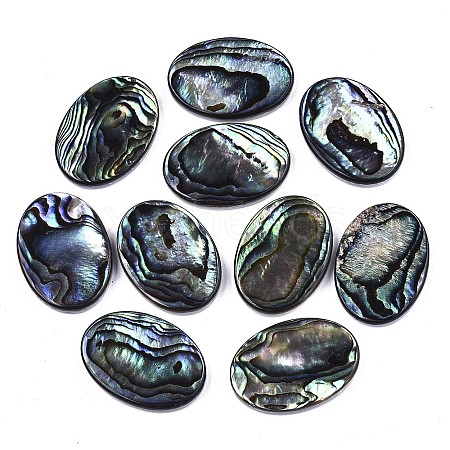 Natural Abalone Shell/Paua Shell Cabochons X-SSHEL-N034-73B-01-1