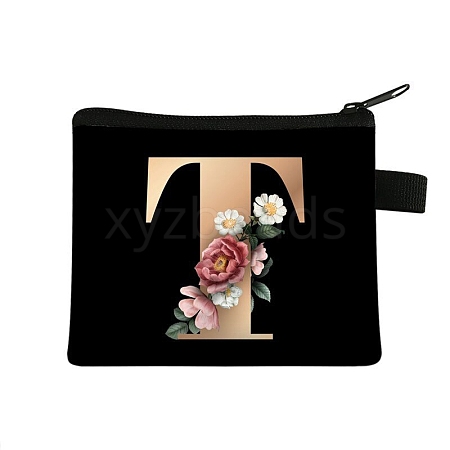 Initial Letter with Flower Cosmetic Bag PW-WG1F7F6-17-1