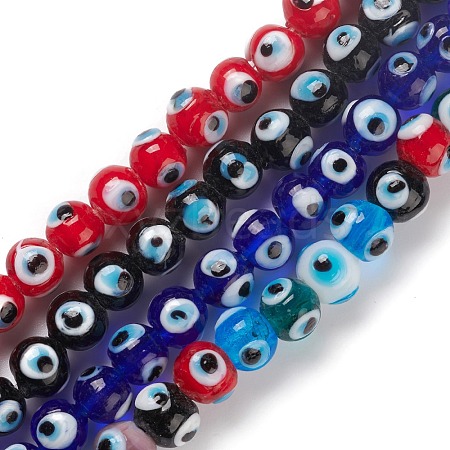 Handmade Evil Eye Lampwork Bead Strands LAMP-M015-02-1