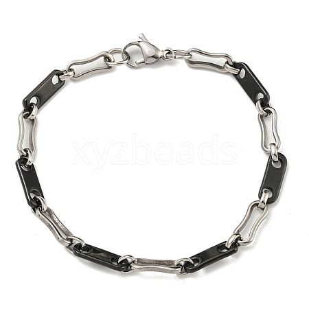 Two Tone 304 Stainless Steel Oval Link Chain Bracelet BJEW-B078-41BP-1