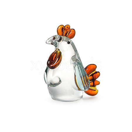 Handmade Lampwork 3D Rooster Figurines PW-WG88053-02-1