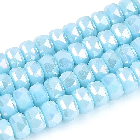 Electroplate Opaque Glass Beads Strands EGLA-N022-05B-A02-1