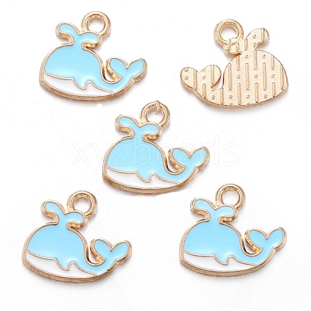 Sea Animal Alloy Enamel Pendants PW-WGE87A6-07-1