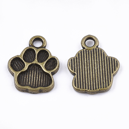 Dog Paw Prints Tibetan Style Alloy Charms Enamel Settings X-TIBEP-R338-30AB-NR-1
