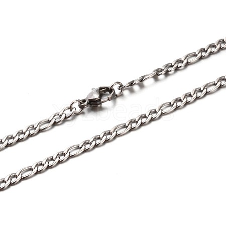 Tarnish Resistant 304 Stainless Steel Figaro Chain Necklaces NJEW-P047-47-1