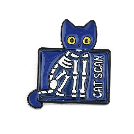 Cat with Word Cat Scan Enamel Pins JEWB-Q014-03A-1