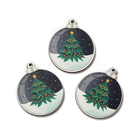 Single Face Printed Wood Pendants LS-WOOD-H102-02H-1