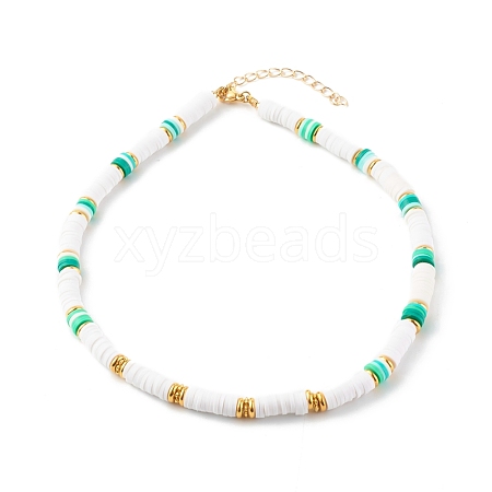 Polymer Clay Heishi Beaded Necklaces NJEW-JN03504-03-1