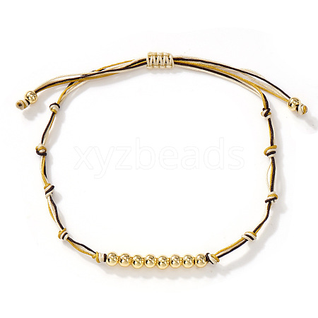 Brass Round Beads Braided Bead Bracelets AZ5003-12-1