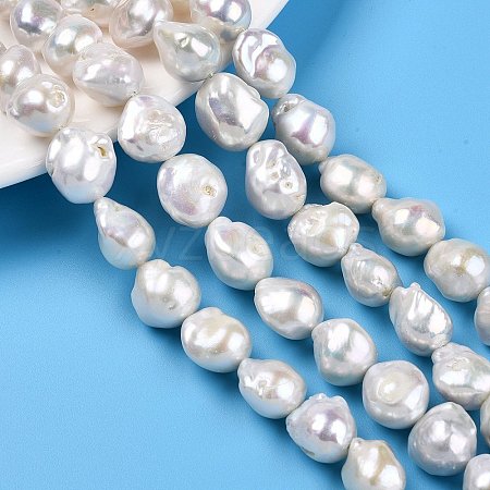 Natural Baroque Pearl Keshi Pearl Beads Strands PEAR-S019-05C-01-1