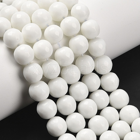 Natural White Jade Bead Strands G-R166-10mm-22-1