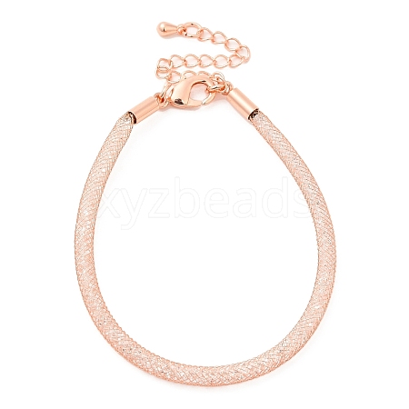 Brass Mesh Chain Bracelets for Women DIY-B066-02G-04-1