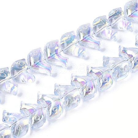 Baking Paint Electroplate Transparent Glass Beads Strands EGLA-N017-06-B04-1