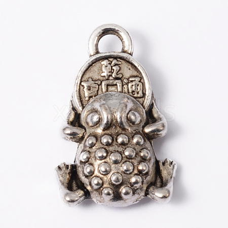 Toad Tibetan Style Alloy Pendants PALLOY-ZN40048-AS-RS-1